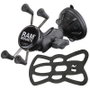 RAM Mounts RAM X-Grip con base de ventosa Twist-Lock de bajo perfil y brazo corto, Negro