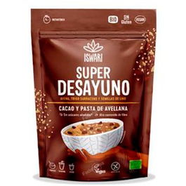 ISWARI Super Desayuno Cacao Y Avellanas 360Gr. Bio Vegano