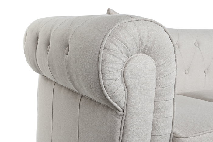 DKD Home Decor Sofá Tradicional Crema Negro 209 x 84 x 76 cm DKD Home Decor Sofá Tradicional Crema Negro 209 x 84 x 76 cm