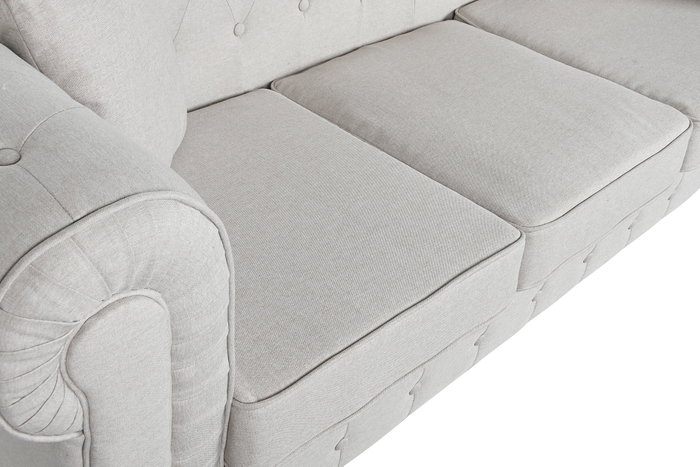 DKD Home Decor Sofá Tradicional Crema Negro 209 x 84 x 76 cm DKD Home Decor Sofá Tradicional Crema Negro 209 x 84 x 76 cm