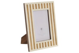 DKD Home Decor Marco de Fotos 10x15 Resina Blanco y Hueso