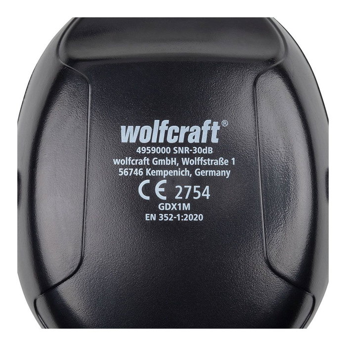 Wolfcraft Cascos Pro 4959000 Protector Auditivo con Orejeras SNR 30 dB para Trabajos de Alto Ruido y Entornos Eléctricos