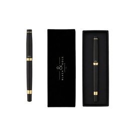 DOHE Black&Gold Bolígrafo Negro Mate con Tinta Negra y Estuche