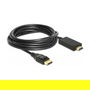DeLOCK Cable 85319 DisplayPort 1.2 a HDMI Pasivo 5m, Macho a Macho, Negro, Resolución 4K UHD (3840x2160)