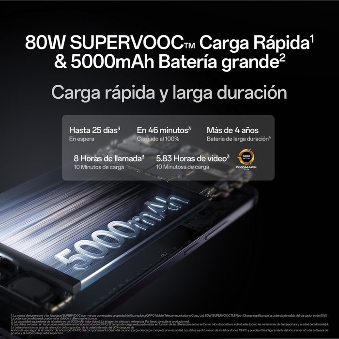 Oppo Reno12 Pro 5G 631001003704B Smartphone con IA 512GB 12GB RAM 5G Nebula Black Pantalla 6.7" Cámara 50MP Batería 5000mAh Carga 80W