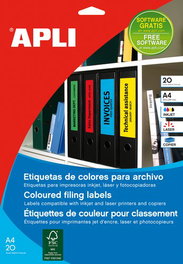 Etiquetas Adh.Impr.Apli A4 Para Archivo C.Romos Blister 20H Col.Rojo 190X61 Mm 80 Uds.(01376)