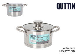 Inde Cacerola Acero Inoxidable 16 cm (1.8 L) con Tapa "Hermes" Ø17.6x9.6 cm (6 Unidades)