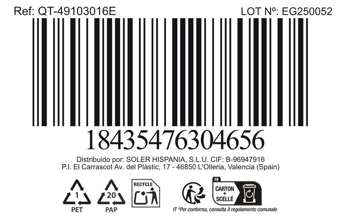 Inde Cacerola Acero Inoxidable 16 cm (1.8 L) con Tapa "Hermes" Ø17.6x9.6 cm (6 Unidades)