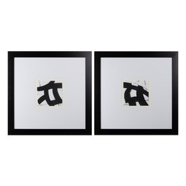 Cuadro Pintura 2/M Negro-Blanco 113 X 1,70 X 113 cm (Set de 2)