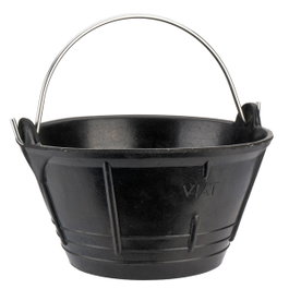 Viat Cubo de caucho negro italiano 10 l con asa metálica