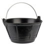 Viat Cubo de caucho negro italiano 10 l con asa metálica