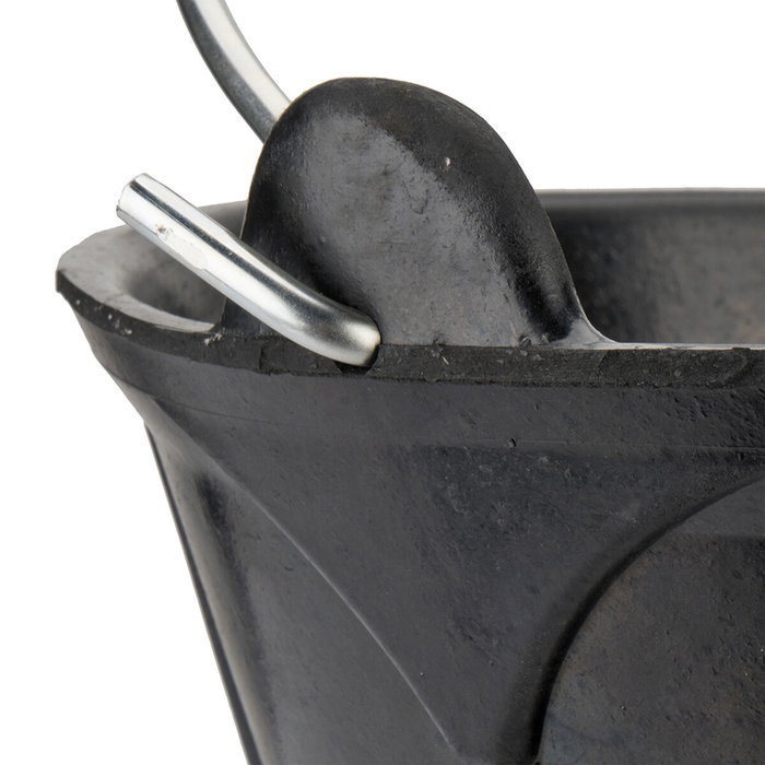Viat Cubo de caucho negro italiano 10 l con asa metálica
