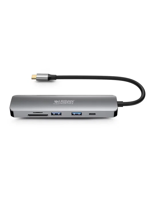 Urban Factory MHC45UF Hub USB-C 6 en 1 con HDMI 4K y 100W PD Gris Urban Factory MHC45UF Hub USB-C 6 en 1 con HDMI 4K y 100W PD Gris