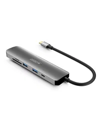 Urban Factory MHC45UF Hub USB-C 6 en 1 con HDMI 4K y 100W PD Gris