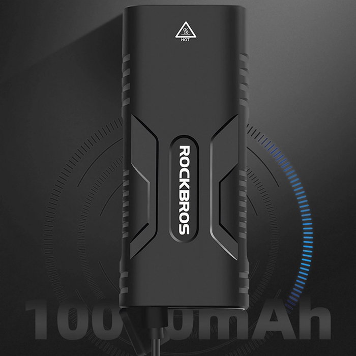 Rockbros Luz para bicicleta 850 lm con función de powerbank y cable USB-C a USB-A - negra Rockbros Luz para bicicleta 850 lm con función de powerbank y cable USB-C a USB-A - negra