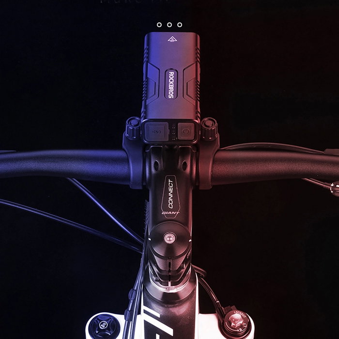 Rockbros Luz para bicicleta 850 lm con función de powerbank y cable USB-C a USB-A - negra Rockbros Luz para bicicleta 850 lm con función de powerbank y cable USB-C a USB-A - negra