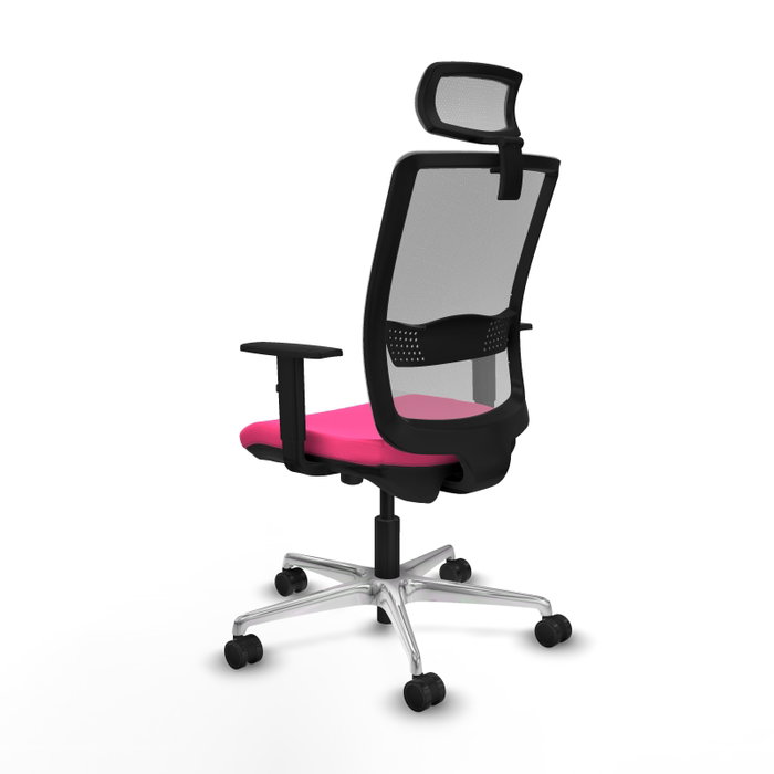 PIQUERAS Y CRESPO Silla de oficina Haches con mecanismo Sincro/Traslack Rosa y Gris