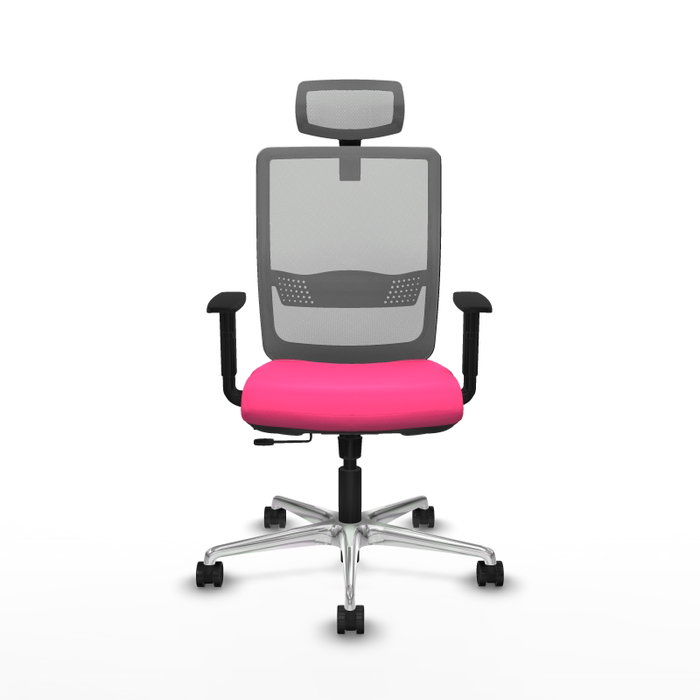 PIQUERAS Y CRESPO Silla de oficina Haches con mecanismo Sincro/Traslack Rosa y Gris