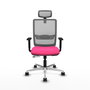 PIQUERAS Y CRESPO Silla de oficina Haches con mecanismo Sincro/Traslack Rosa y Gris