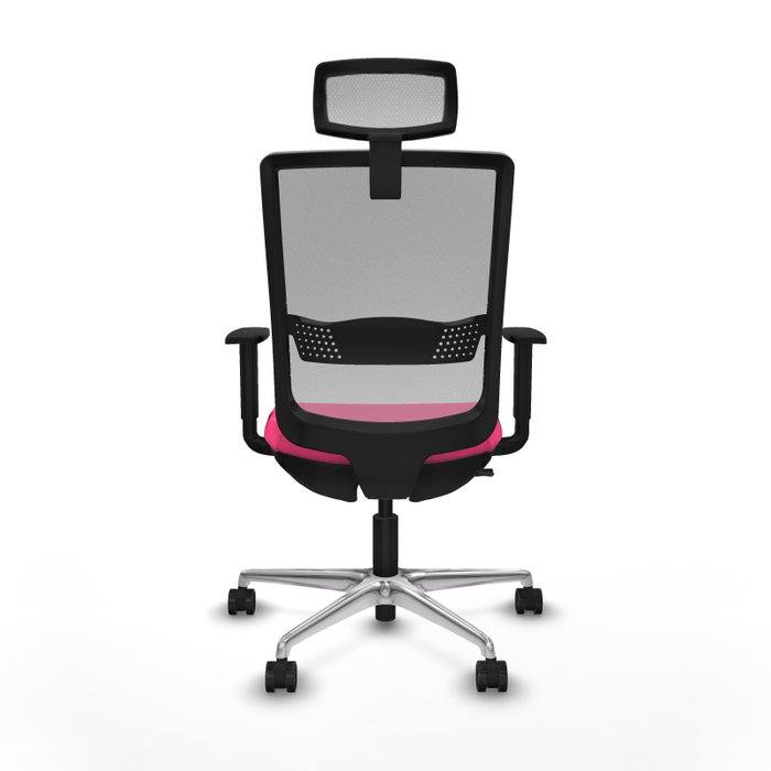 PIQUERAS Y CRESPO Silla de oficina Haches con mecanismo Sincro/Traslack Rosa y Gris