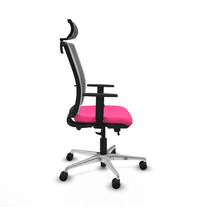 PIQUERAS Y CRESPO Silla de oficina Haches con mecanismo Sincro/Traslack Rosa y Gris