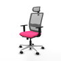 PIQUERAS Y CRESPO Silla de oficina Haches con mecanismo Sincro/Traslack Rosa y Gris