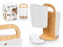 Kinvara Portautensilios Doble Asa Blanco 15x22x15cm Plástico Bambú (Set de 8)