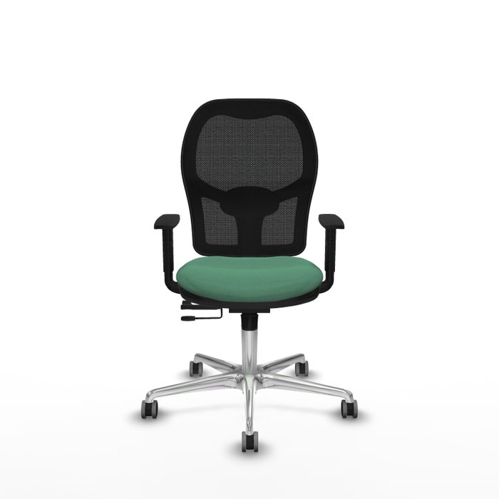 PIQUERAS Y CRESPO Silla de oficina Jorquera con mecanismo Sincro/Traslack, Verde esmeralda y Negro