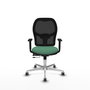 PIQUERAS Y CRESPO Silla de oficina Jorquera con mecanismo Sincro/Traslack, Verde esmeralda y Negro