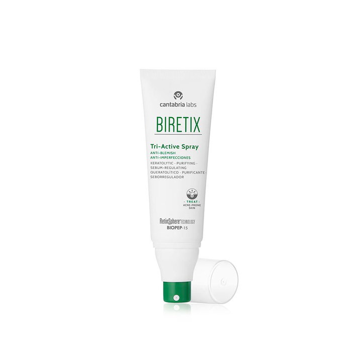 Biretix Spray Tri-Active Anti-Imperfecciones para Acné, Poros y Puntos Negros, Tratamiento, 100 ml Biretix Spray Tri-Active Anti-Imperfecciones para Acné, Poros y Puntos Negros, Tratamiento, 100 ml