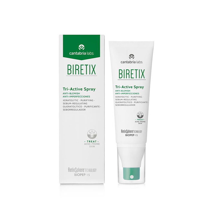 Biretix Spray Tri-Active Anti-Imperfecciones para Acné, Poros y Puntos Negros, Tratamiento, 100 ml Biretix Spray Tri-Active Anti-Imperfecciones para Acné, Poros y Puntos Negros, Tratamiento, 100 ml