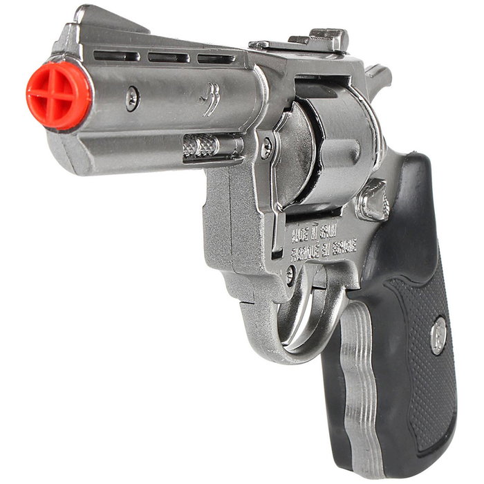 Gonher Revolver Policía 8 Tiros Plata Metal Fulminantes Modelo 33/0 - Pistola de Juguete