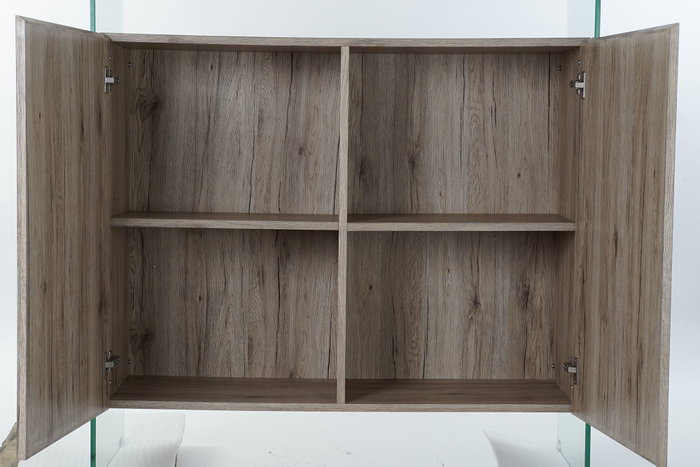 DKD Home Decor Aparador de Cristal Templado y MDF Natural DKD Home Decor Aparador de Cristal Templado y MDF Natural
