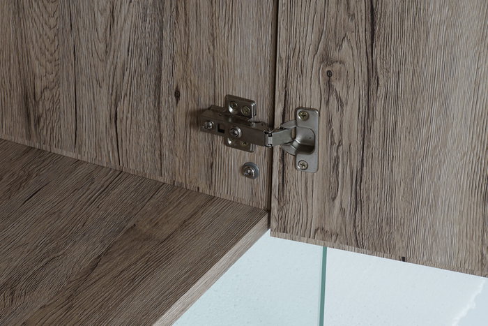 DKD Home Decor Aparador de Cristal Templado y MDF Natural DKD Home Decor Aparador de Cristal Templado y MDF Natural