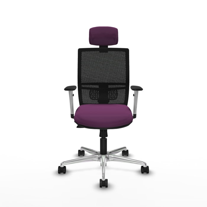 PIQUERAS Y CRESPO Silla de oficina Yunquera Morada con Malla Negra
