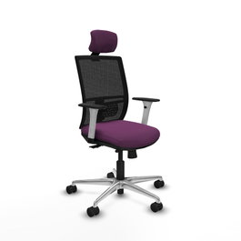 PIQUERAS Y CRESPO Silla de oficina Yunquera Morada con Malla Negra