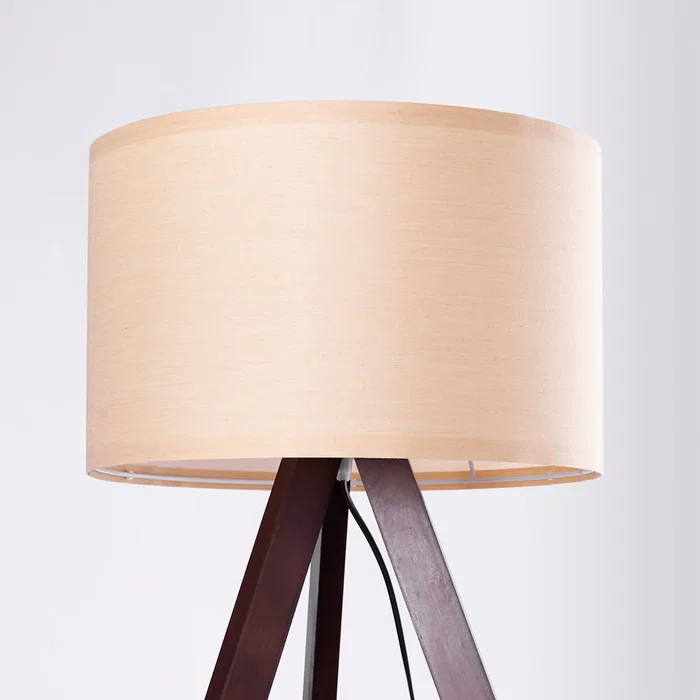 Lámpara de Suelo "Kano" [OPV-780SGN2429] Trípode Madera Pantalla Tela Diseño Nórdico
