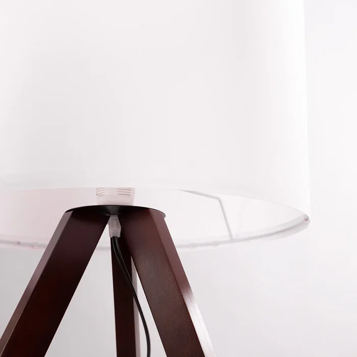 Lámpara de Suelo "Kano" [OPV-780SGN2429] Trípode Madera Pantalla Tela Diseño Nórdico