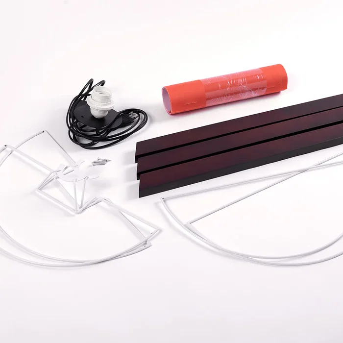 Lámpara de Suelo "Kano" [OPV-780SGN2429] Trípode Madera Pantalla Tela Diseño Nórdico