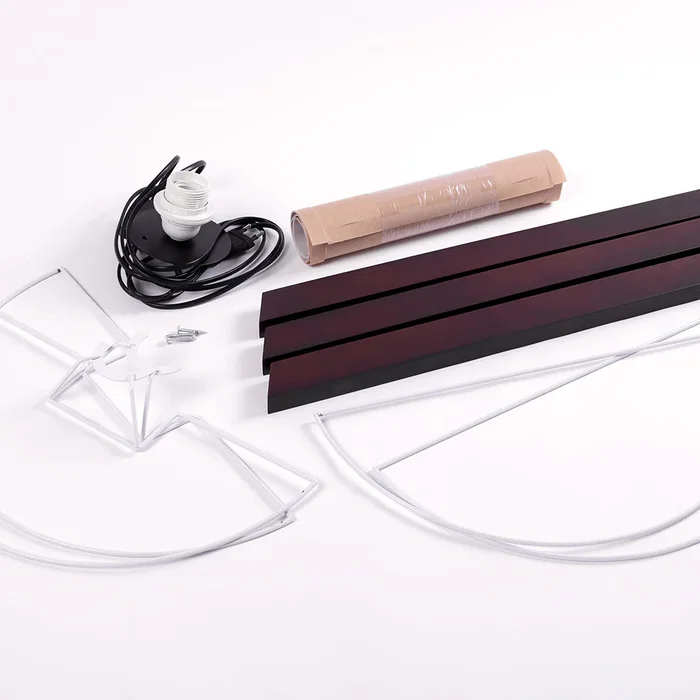 Lámpara de Suelo "Kano" [OPV-780SGN2429] Trípode Madera Pantalla Tela Diseño Nórdico