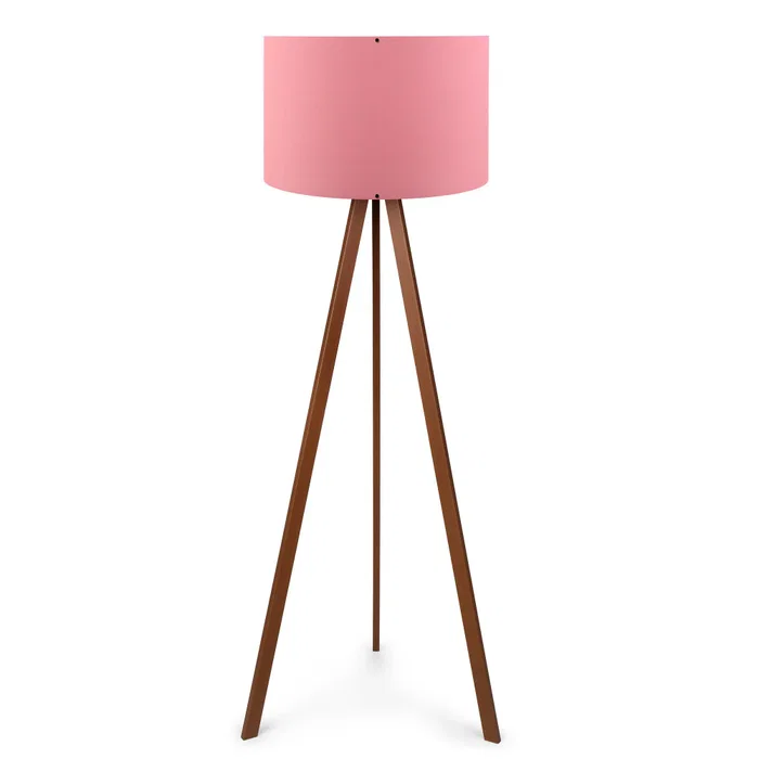 Lámpara de Suelo "Kano" [OPV-780SGN2429] Trípode Madera Pantalla Tela Diseño Nórdico