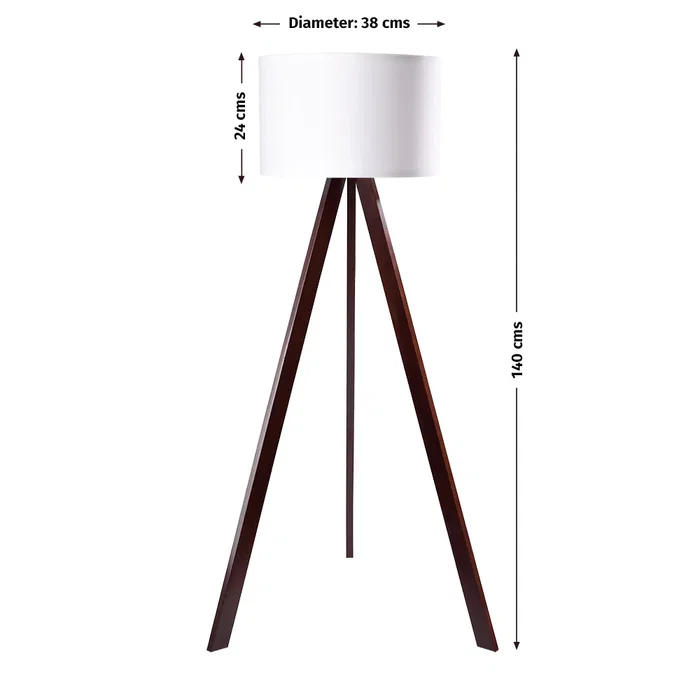 Lámpara de Suelo "Kano" [OPV-780SGN2429] Trípode Madera Pantalla Tela Diseño Nórdico