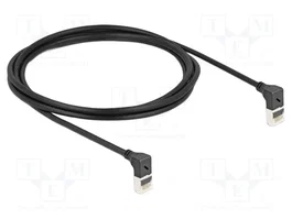 DeLOCK Cable de red Cat.6A S/FTP Slim 90° 2 m Negro