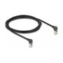 DeLOCK Cable de red RJ45 Cat.6A S/FTP Slim 90° angulado hacia arriba, 2 m, negro
