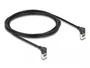 DeLOCK Cable de red RJ45 Cat.6A S/FTP Slim 90° angulado hacia arriba, 2 m, negro