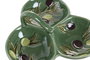 DKD Home Decor Set de 3 Cuencos de Gres Olivo Relieve Verde Oscuro