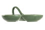 DKD Home Decor Set de 3 Cuencos de Gres Olivo Relieve Verde Oscuro