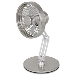 Unold Steel Flex 86705 Ventilador de Mesa Recargable, Cromo, 14 cm, 4 W, 12 h de Autonomía
