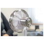 Unold Steel Flex 86705 Ventilador de Mesa Recargable, Cromo, 14 cm, 4 W, 12 h de Autonomía