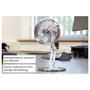 Unold Steel Flex 86705 Ventilador de Mesa Recargable, Cromo, 14 cm, 4 W, 12 h de Autonomía